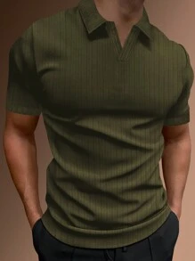 Manfinity Homme Men Solid Polo Shirt - Army Green - View 1