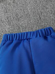 Baby Boy Letter Graphic Hoodie & Sweatpants - Blue - View 6