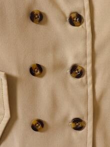 男嬰雙排釦風衣外套 - 卡其色 - 查看 5