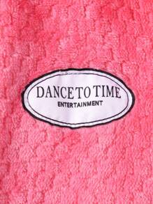 SHEIN Tween Girl Letter Patched Detail 3D Ear Design Hooded Jacket Without Sweater - Pink - View 6