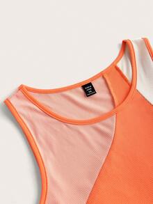 SHEIN EZwear 大碼撞色短款背心 - 彩色 - 查看 4