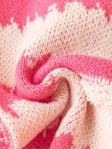 Calvaya 大碼撞色落肩袖開襟開衫 - 玫紅色 - 查看 3