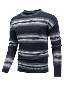 Manfinity Homme Nam Mẫu sọc Thả vai Áo len - Nhiều màu - Xem 1