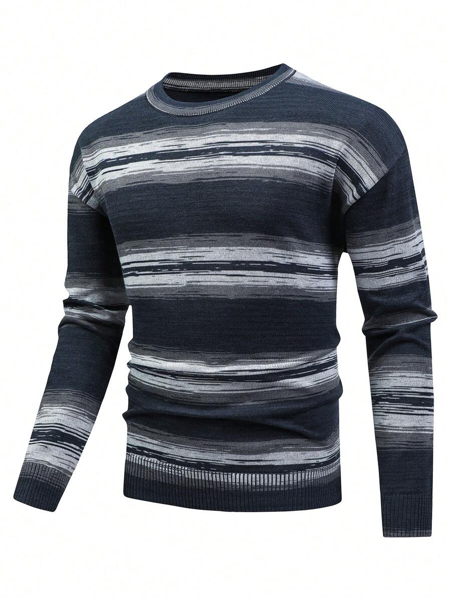 Manfinity Homme Nam Mẫu sọc Thả vai Áo len - Nhiều màu - Xem 1