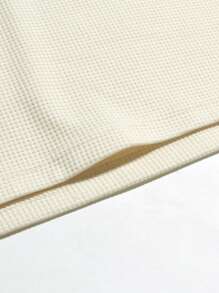 Claim Dot Men Contrast Collar Drop Shoulder Polo Shirt - Apricot - View 3