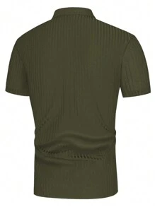 Manfinity Homme Men Solid Polo Shirt - Army Green - View 2