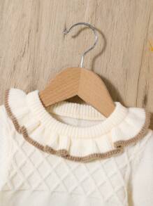 SHEIN Áo len dài tay có viền xếp nếp cho bé gái & Váy đan xếp li - Nhiều màu - Xem 5