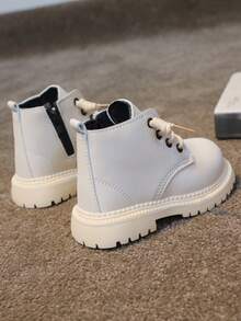 1 par de botas para niños con cremallera lateral blanca - Blanco - Ver 2