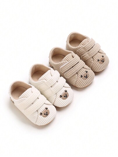 1pair Newborn Infant Boys' Girls' Cute Cartoon Soft Bottom Comfortable First Walker Shoes, Infant Flat Shoes