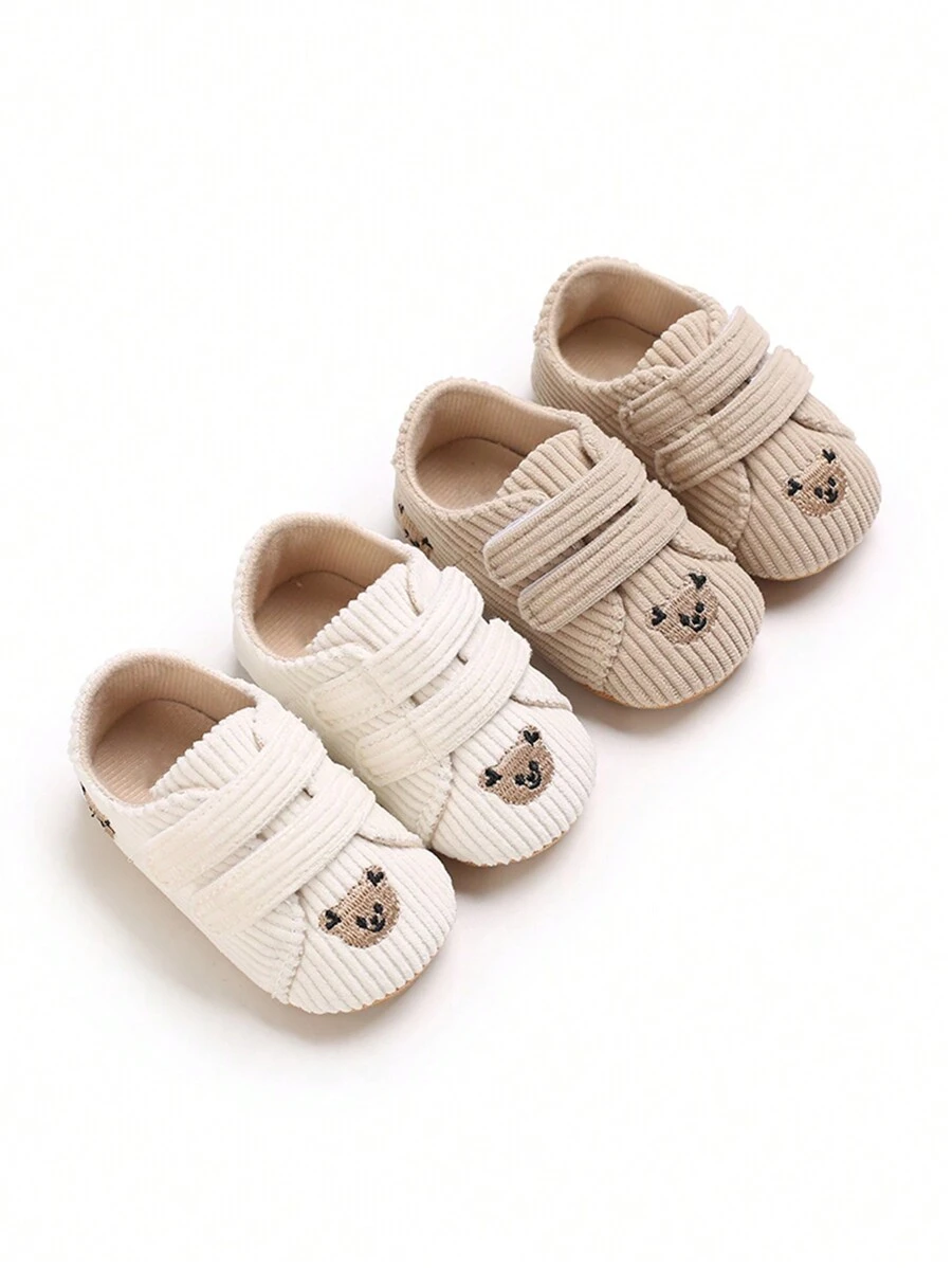 1pair Soft Bottom Cartoon Comfortable Step Shoes For Newborn Infant, Unisex - Apricot - View 1