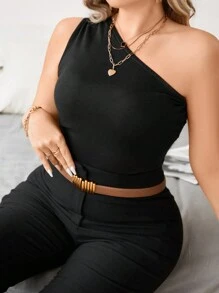 Celure 大碼女士上衣 - 黑色 - 查看 3