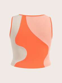 SHEIN EZwear 大碼撞色短款背心 - 彩色 - 查看 2