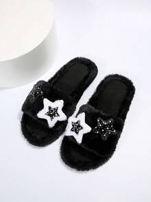 Zapatillas De Casa Para Mujer - Negro - Ver 3