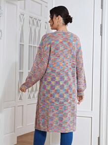 SHEIN Essnce 大码段染落肩开衫 - 彩色 - 查看 2