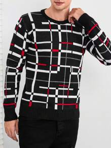 RueChic Men Geo Print Sweatshirt - Multicolor - View 5