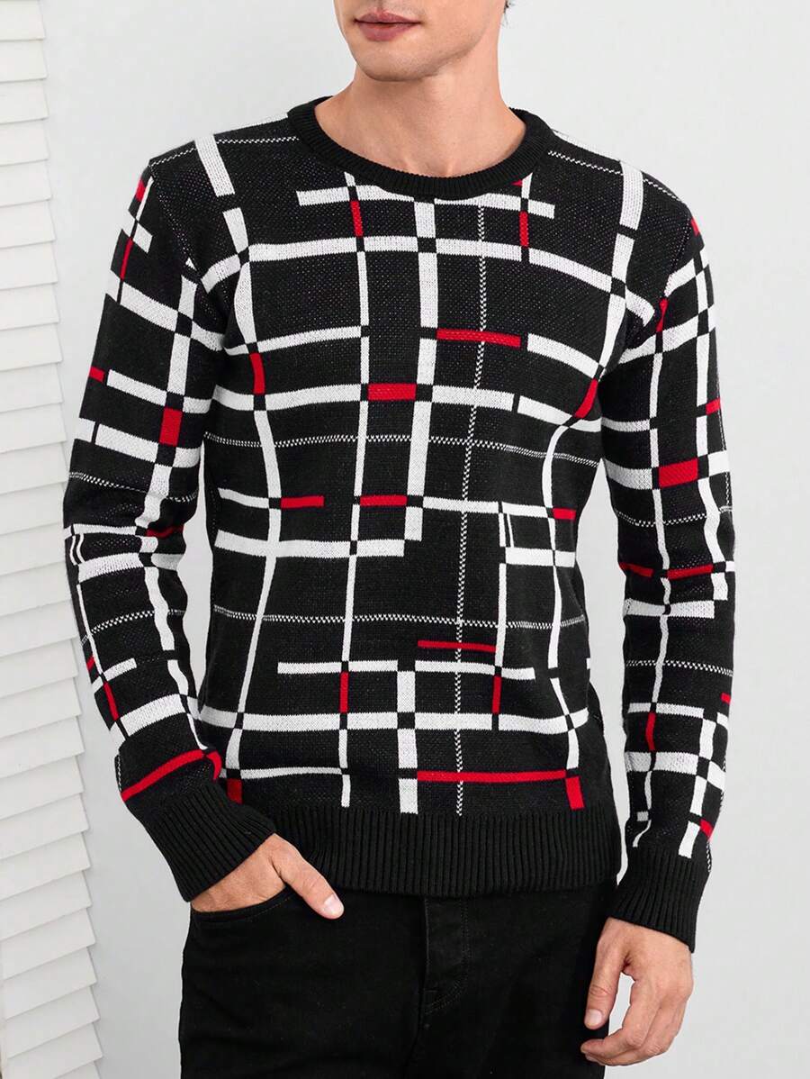 RueChic Men Geo Print Sweatshirt - Multicolor - View 1