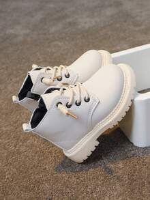 1 par de botas para niños con cremallera lateral blanca - Blanco - Ver 4