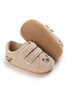 1pair Soft Bottom Cartoon Comfortable Step Shoes For Newborn Infant, Unisex - Apricot - View 4