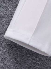 SHEIN Tween Girl Button Detail Seam Detail Pants - White - View 3