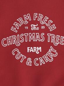 Baby Girl Letter Graphic Sweatshirt - Red - View 5