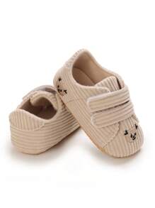 1pair Soft Bottom Cartoon Comfortable Step Shoes For Newborn Infant, Unisex - Apricot - View 3