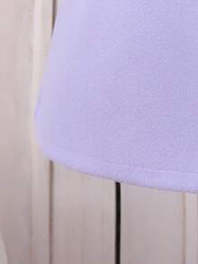 SHEIN Cô Gái Trẻ Cổ áo Borg Đôi ngực Chi tiết về Flap Áo khoác - Màu tím - Xem 8