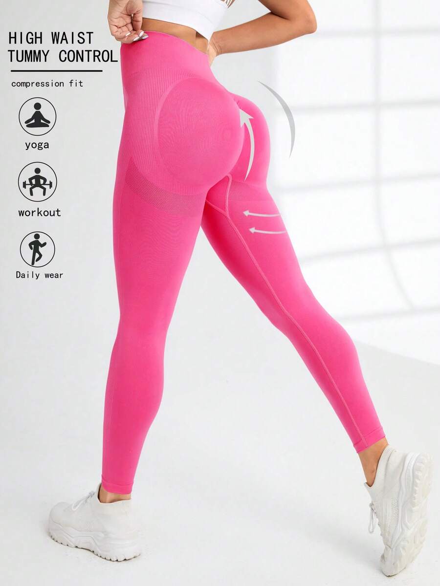 SHEIN Yoga Basic 寬腰帶運動打底褲