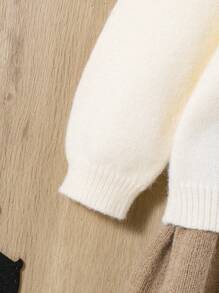 SHEIN Áo len dài tay có viền xếp nếp cho bé gái & Váy đan xếp li - Nhiều màu - Xem 4