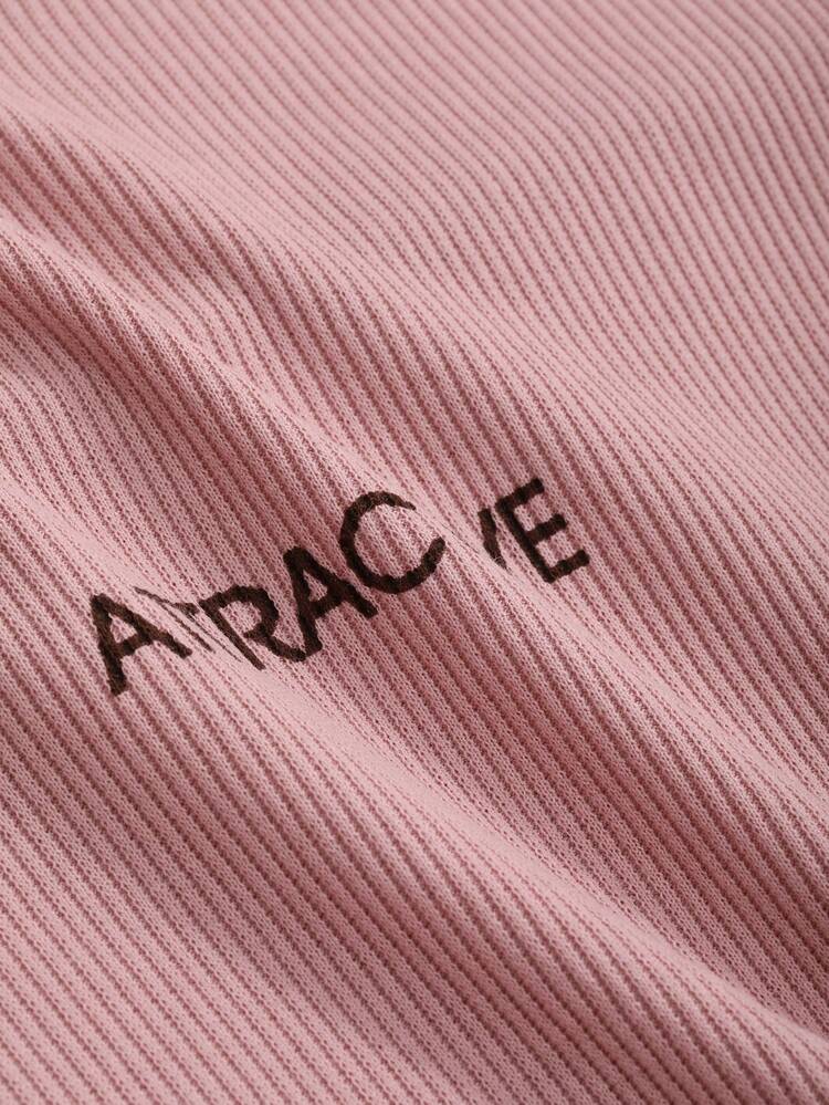 Letter Graphic Drawstring Side Mock Neck Tee,Fall Clothes Long Sleeve Women Tops