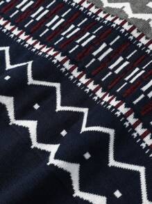 Manfinity Homme Nam Mô hình Chevron Áo len - Nhiều màu - Xem 5