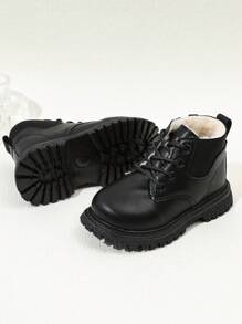 Infant Casual Winter Fashionable -padded Short Boots For Learning To Walk - Black - View 2