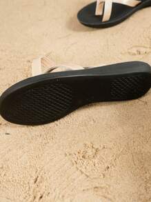 金色一腳蹬舒適柔軟平底女式涼鞋 - 金色 - 查看 7