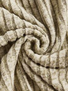 Flirla Hơn Chất rắn Đồ đan Ribbed Đầm - xanh quân đội - Xem 3