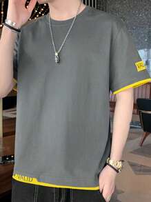 Bloco de cores Carta ocasional Camiseta & Tanque Masculina