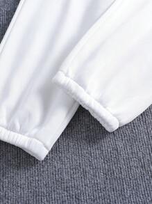 2pcs Teen Girls' Casual Knit Top And Jogger Set, Multicolor