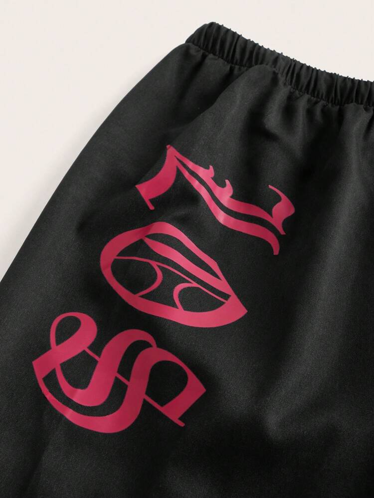 Teen Girl Letter Patched Hoodie & Pants