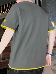 Bloco de cores Carta ocasional Camiseta & Tanque Masculina