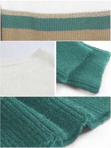 Color Block Drop Shoulder Sweater