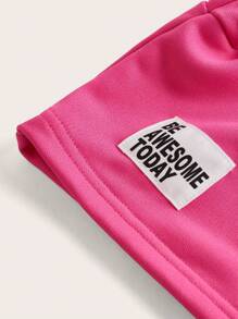 Áo hoodie & quần vá chữ cho cô gái tuổi teen - Màu Hồng Tươi - Xem 6