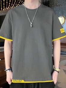 Bloco de cores Carta ocasional Camiseta & Tanque Masculina