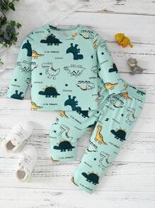 Baby Boys Dinosaur Print Tee & Pants
