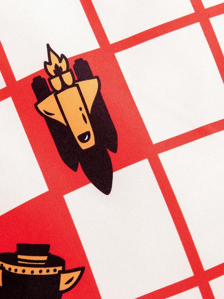 Baby Boy Plaid & Cartoon Graphic Bodysuit & Hat