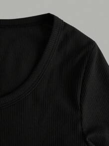 SHEIN بلوزة كت محورية قاعدية للمراهقات ، 2 حزم