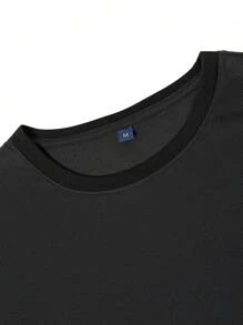 Manfinity Nam Phi hành gia & Đồ họa Khẩu hiệu Áo thun - màu đen - Xem 5