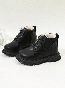 Infant Casual Winter Fashionable -padded Short Boots For Learning To Walk - Black - View 4