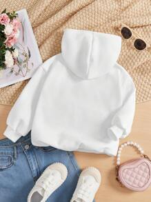 Vitoria Brayner Sudadera con capucha de manga larga, gruesa y casual para niña artista, ideal para días festivos, primavera y entrenamiento