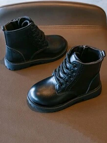 Giày boot em bé Dây kéo bên - màu đen - Xem 4