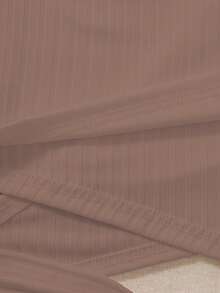 SHEIN Unity 女式简约纯色系带圆领吊带背心，夏季 - 卡其色 - 查看 5