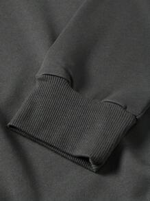 Manfinity Homme Felpa casual da uomo con grafica floreale e lettera, spalle cadenti, manica lunga, adatta per l'autunno, colore grigio, felpa con maniche lunghe - Grigio - Visualizzare 6