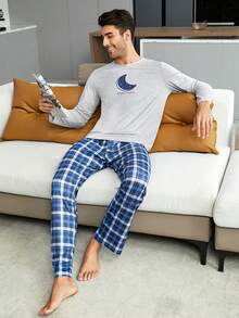 1 Áo thun ngủ in hình mặt trăng & 1 Quần short ngủ kẻ sọc Bộ PJ / Bộ Pyjama - Nhiều màu - Xem 6